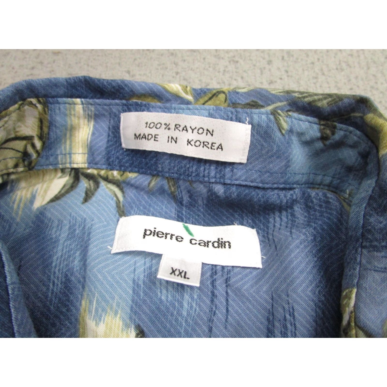 Pierre Cardin Pierre Cardin Shirt Mens 2XL Blue Hawaiian Aloha Short Sleeve Button Tropical Size US XXL / EU 58 / 5 - 4 Thumbnail