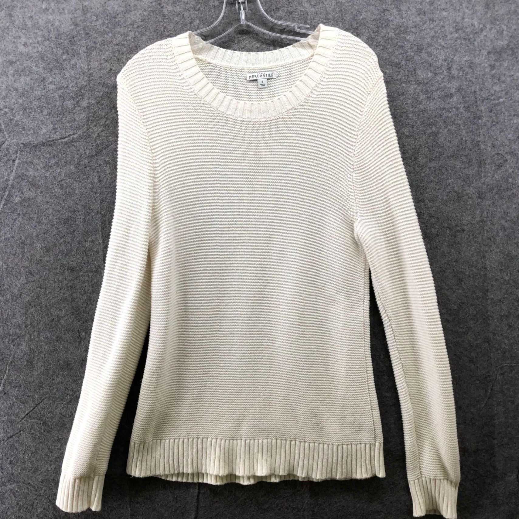J.Crew J. Crew Tunic Sweater Womens S Crewneck Ivory Textured Honeycomb Cotton Wool Crew Neck Long Sleeve Size S / US 4 / IT 40 - 2 Thumbnail