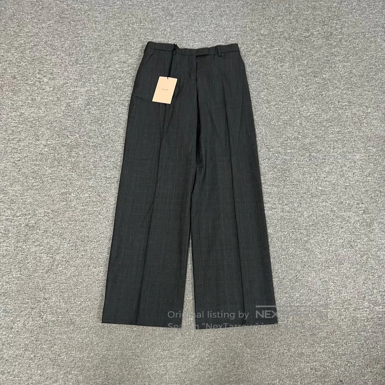 Miu Miu miu miu size 38 Dark gray checkered casual pants| Size 28" / US 6 / IT 42 - 1 Thumbnail