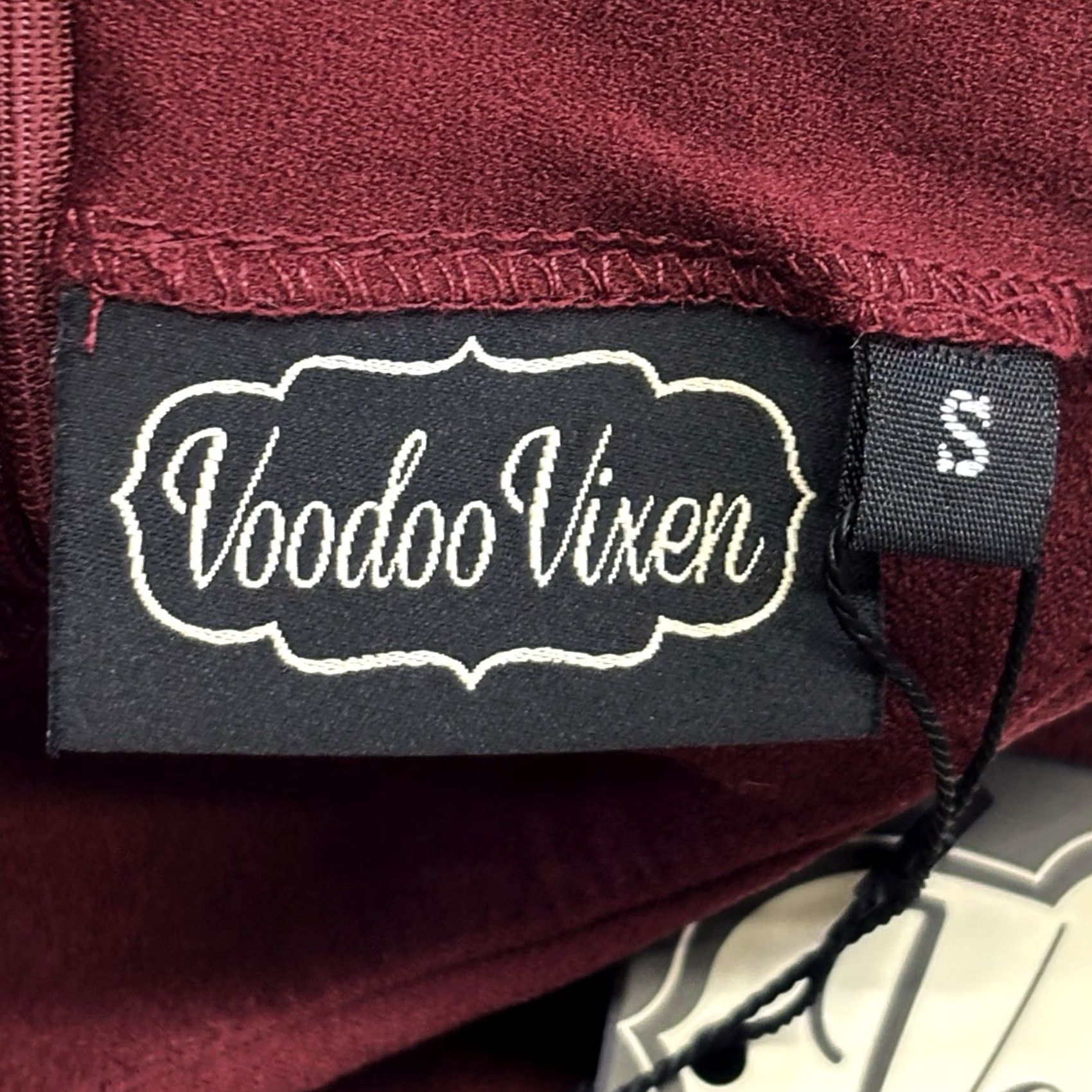 Vintage Voodoo Vixen Dress Sleeveless Burgundy Pencil Dress Womens Small New with Defects - Party Cocktail Formal Knee Length Vintage No Pattern Size S / US 4 / IT 40 - 7 Thumbnail