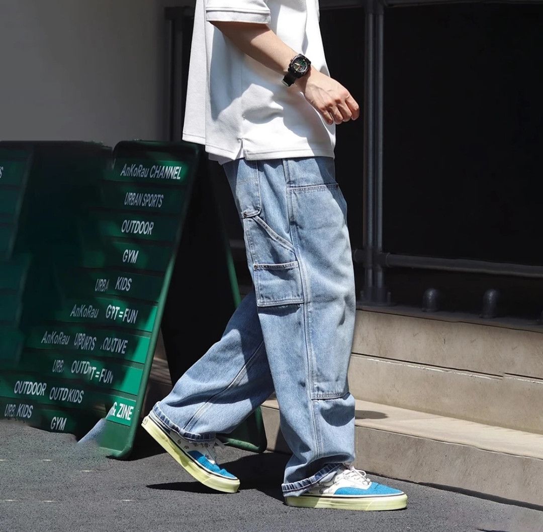 Japanese Brand × Jean Streetwear Jeans Men Cargo Double Knee Carpenter Size US 32 / EU 48 - 1 Thumbnail