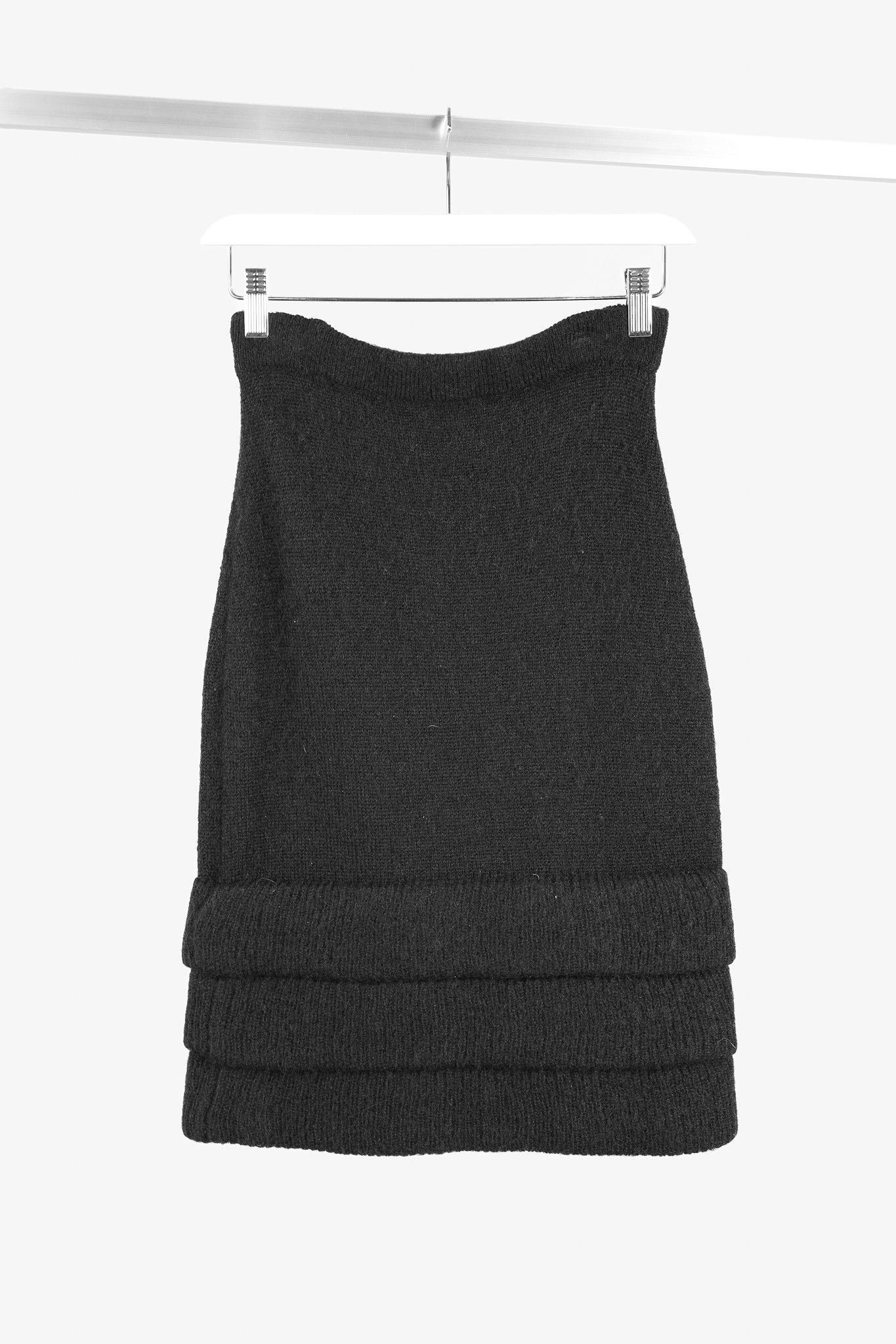 Chanel Chanel 09A Black Wool & Mohair Tiered-Hem Skirt Size 24" / US 00 / IT 34 - 2 Thumbnail