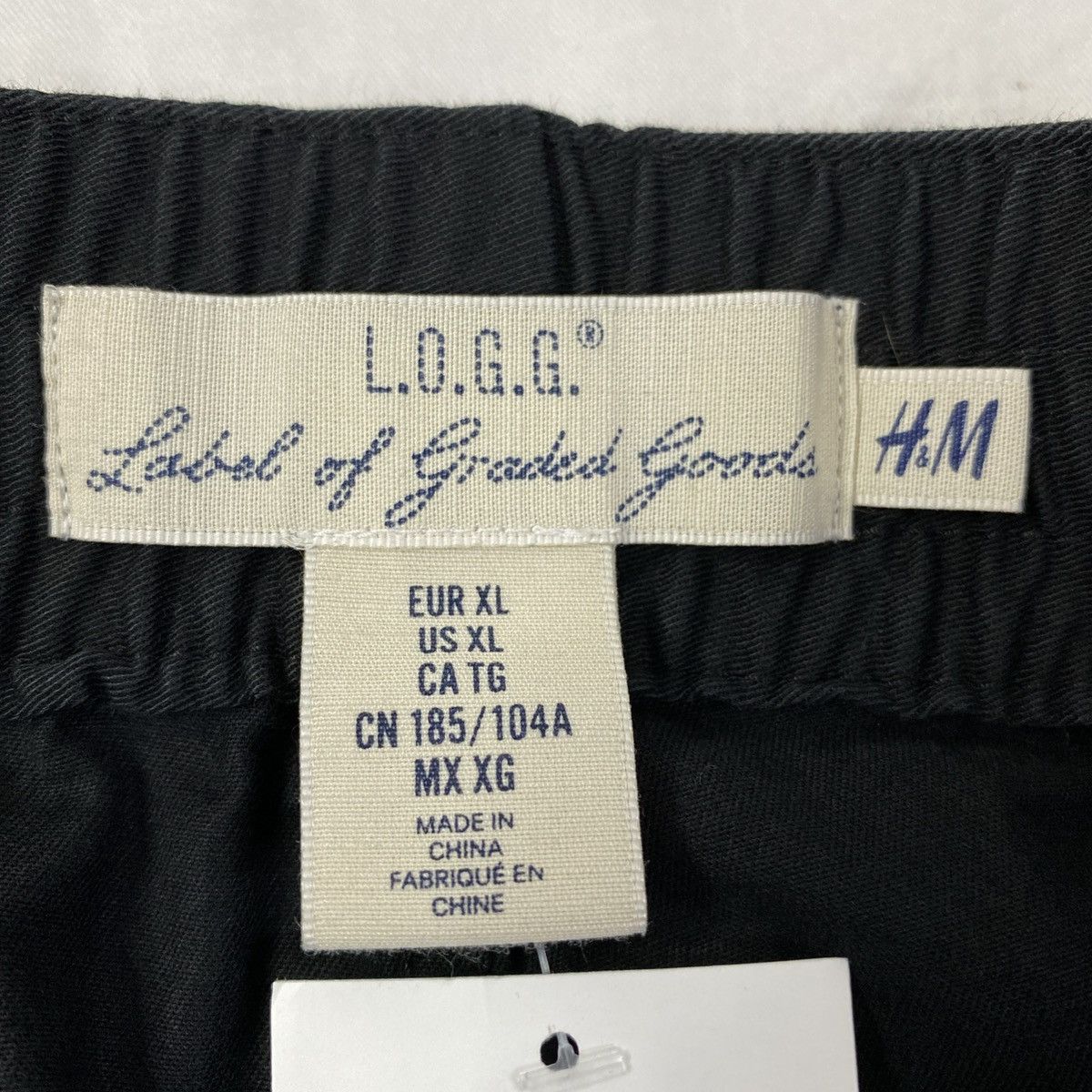 L.O.G.G. H&M L.O.G.G. Slim Stretch Jogger Pants Mens Black XL NWT Size US 39 - 6 Thumbnail