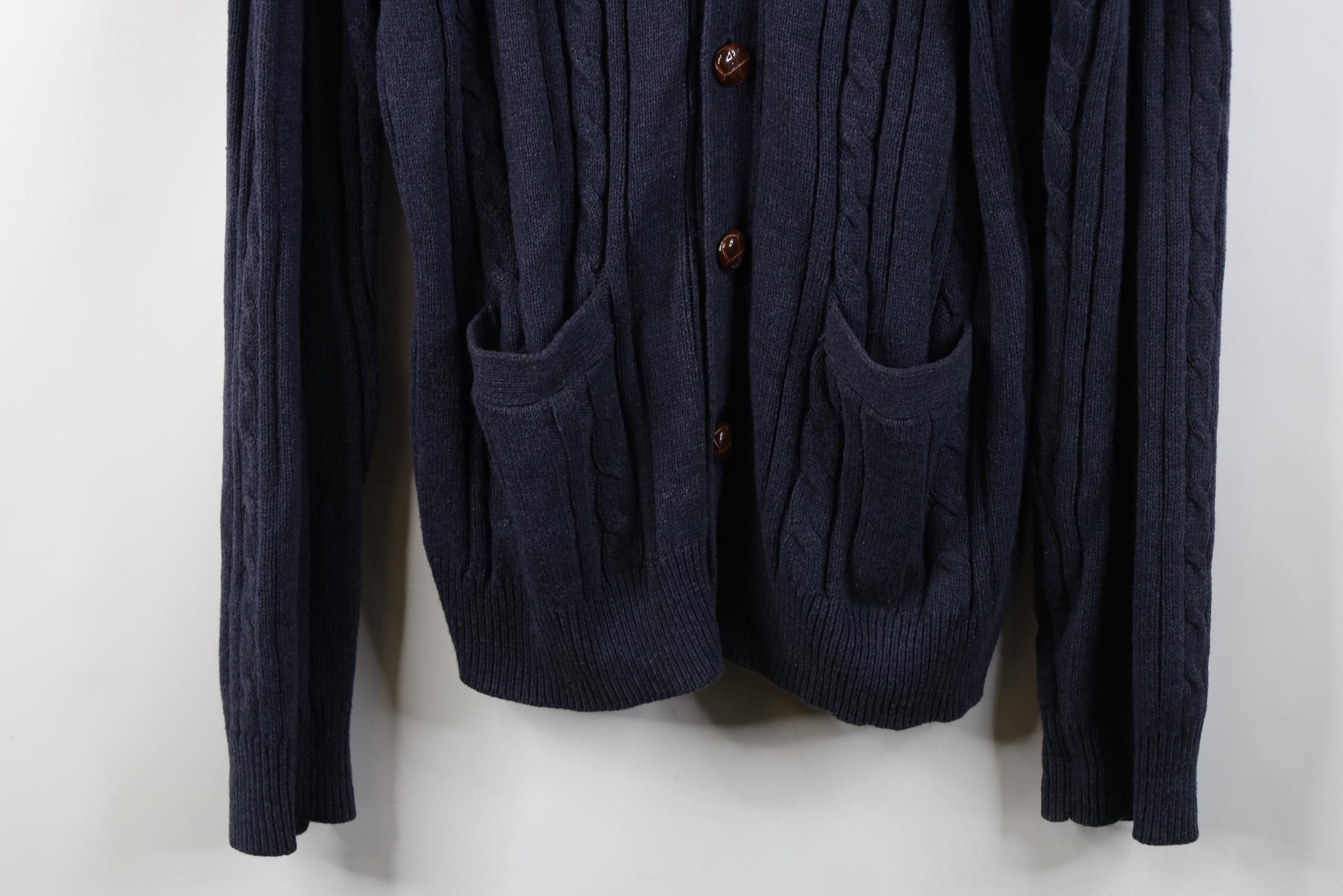 Vintage Vintage 90s Streetwear Chunky Cable Knit Cardigan Sweater Size US L / EU 52-54 / 3 - 3 Thumbnail