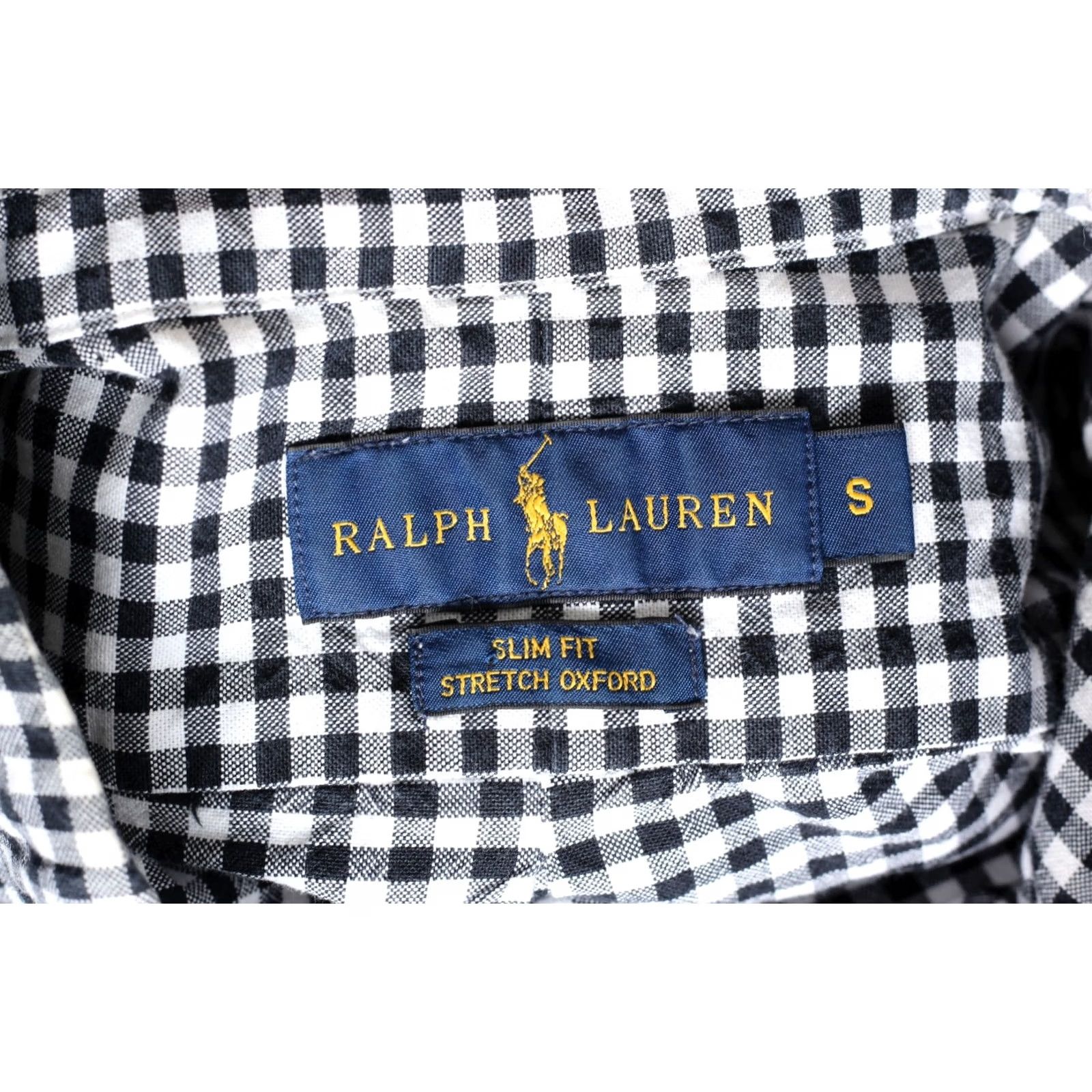 Ralph Lauren RALPH LAUREN Stretch Oxford Shirt Men S Slim Fit Long Sleeve Black / White Check VR3636 Size US S / EU 44-46 / 1 - 5 Thumbnail
