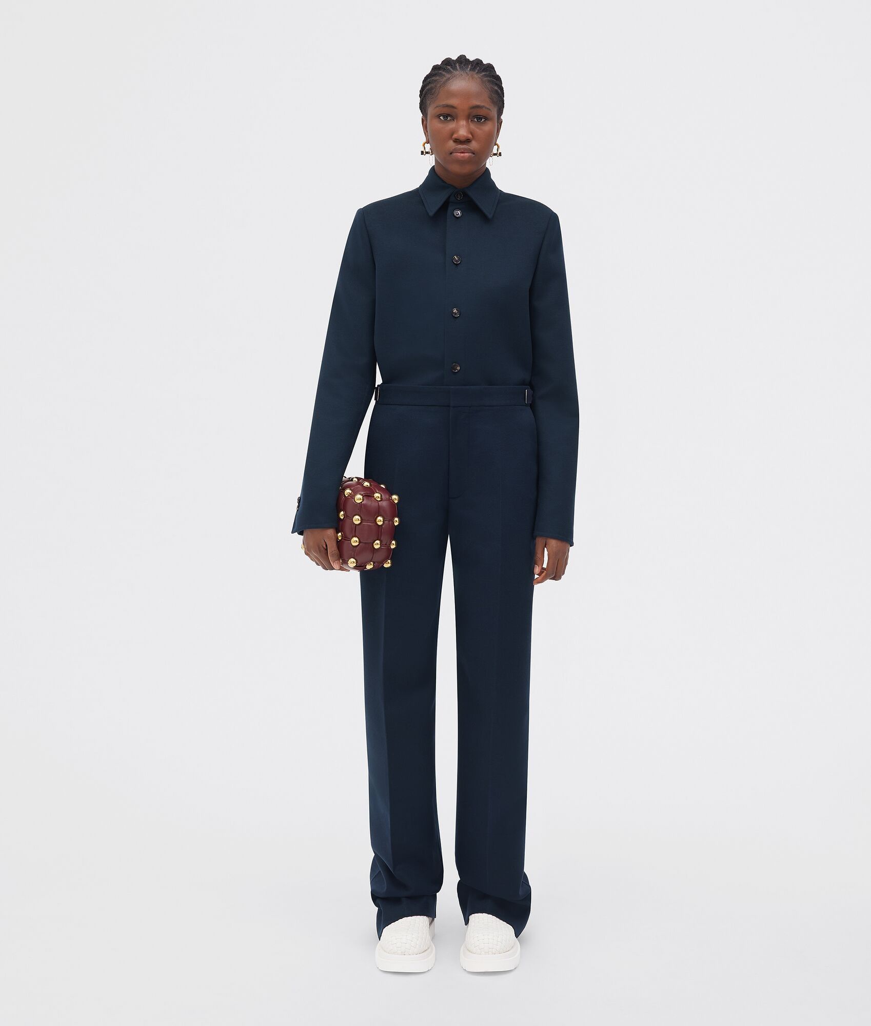 Bottega Veneta o1bcso1str0225 Wool Flannel Jacket in Blue Size XS / US 0-2 / IT 36-38 - 4 Thumbnail