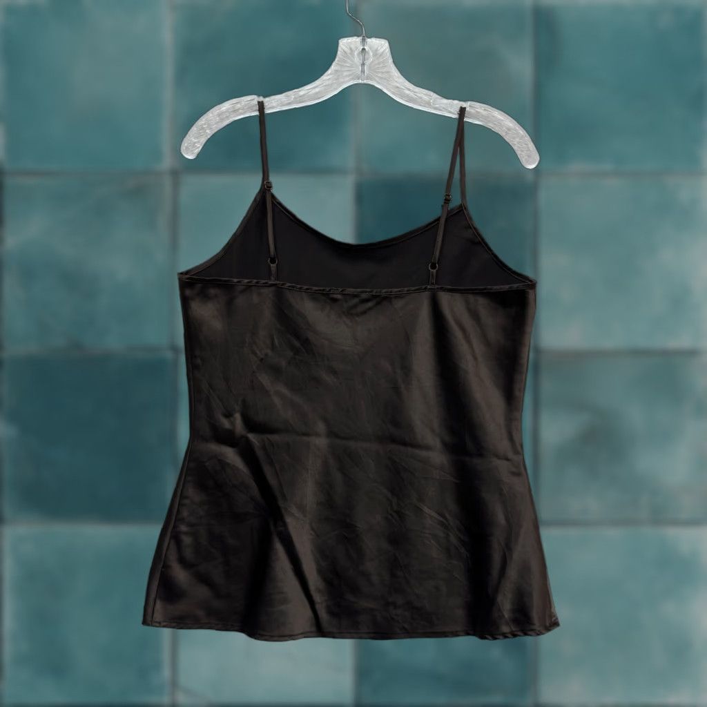 Apt. 9 VINTAGE Y2K Camisole Slip Tank Top Medium Brown Satin Fairy Grunge Whimsigoth Size M / US 6-8 / IT 42-44 - 1 Thumbnail