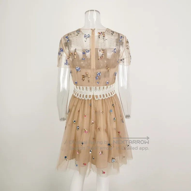 Valentino Valentino Beige embroidered studded bead dress Size XS / US 0-2 / IT 36-38 - 3 Thumbnail