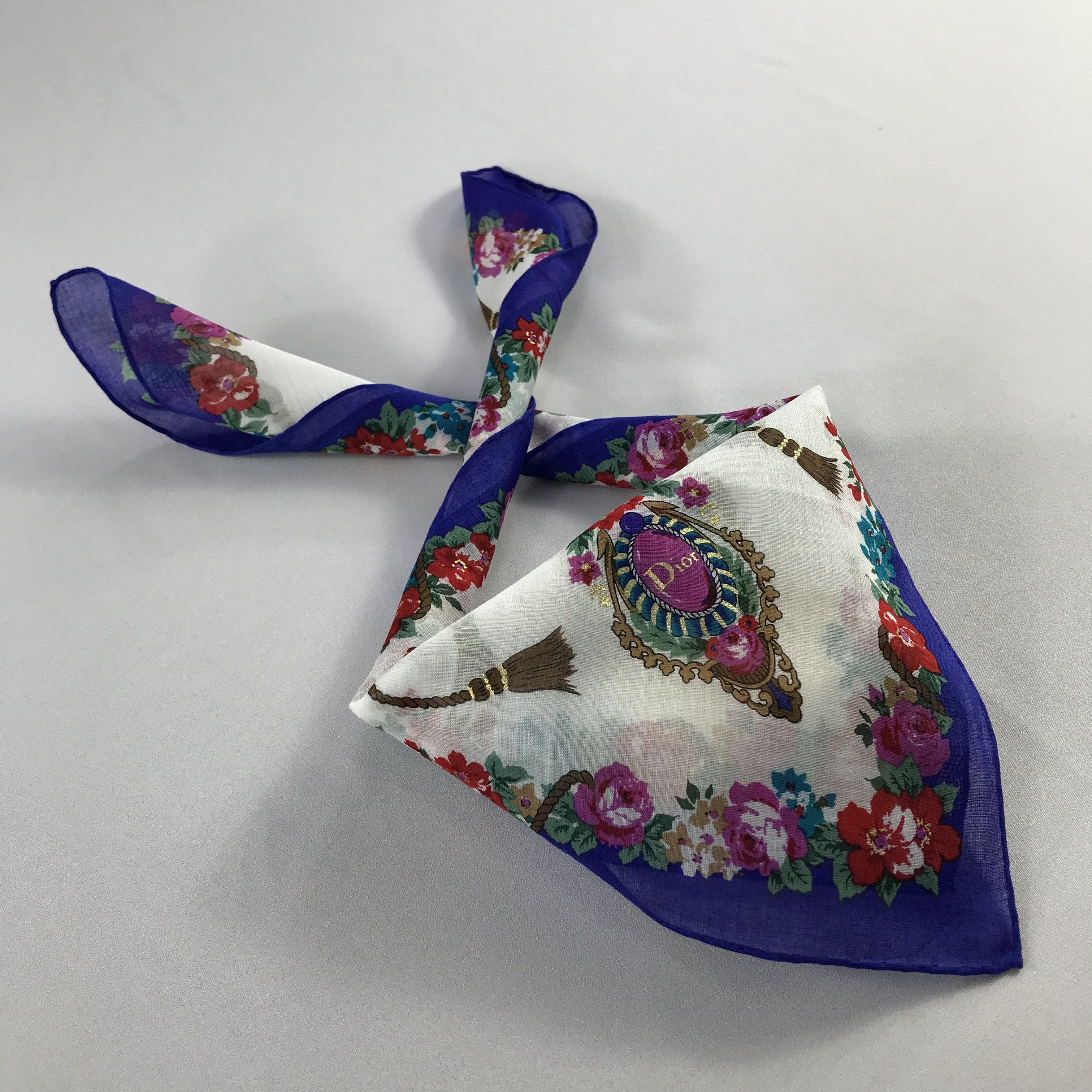 Vintage ChristiaN DIOr Handkerchief / Bandana / Neckerchief C781 Size ONE SIZE - 2 Thumbnail