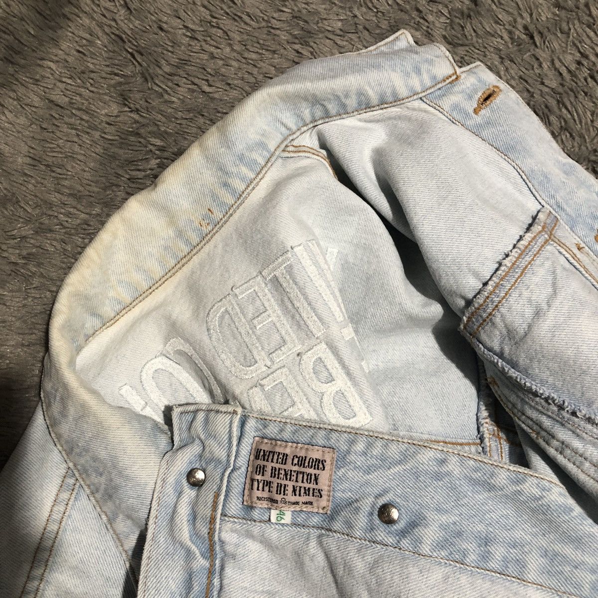 UNITED COLORS OF BENETTON ABSTRAK COLOR UNISEX DENIM JACKET