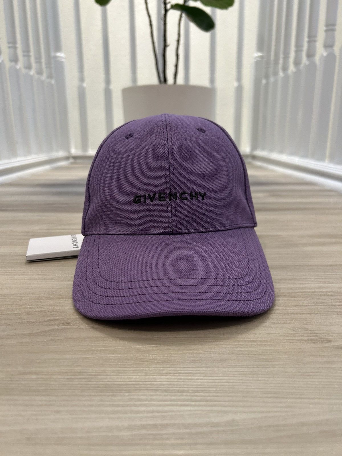 image of Givenchy Curved Cap Baseball Hat Embroidered Logo in Purple, Men's