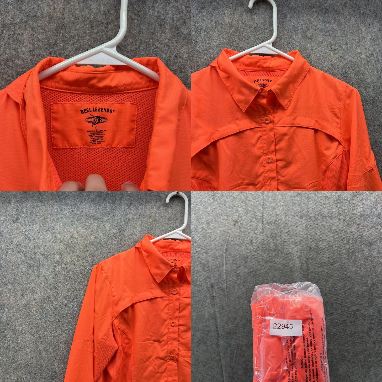 Vintage VINTAGE Reel Legends Shirt Women Small Orange Button-Up Long Sleeve Collared Casual Polyester 90s 00s Womens Size S / US 4 / IT 40 - 8 Thumbnail