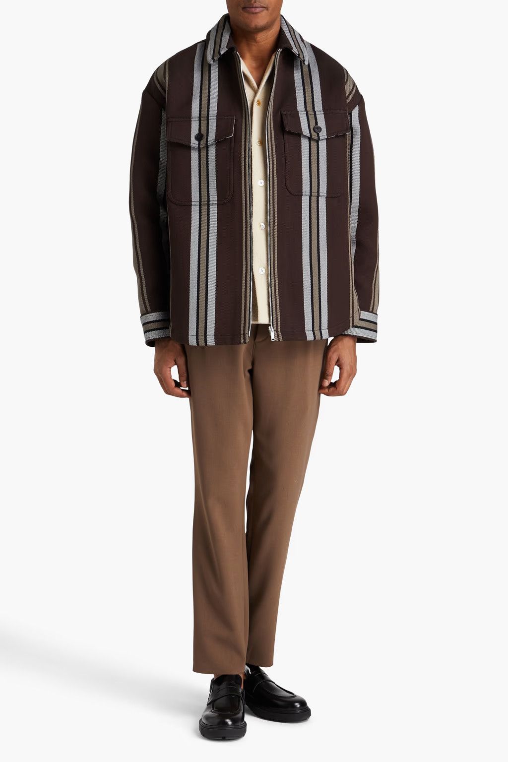 Jacquemus o1mle0625 La Blouson Montagne Stripes Jacket in Brown Size US M / EU 48-50 / 2 - 2 Thumbnail