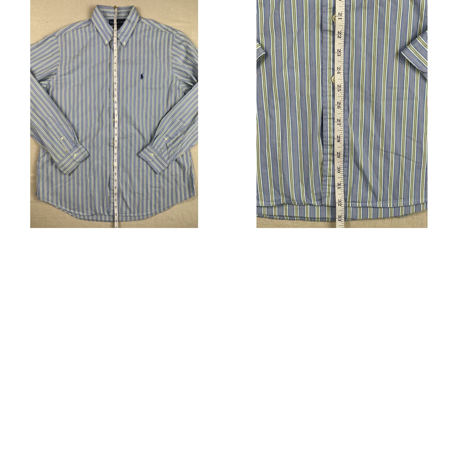 Ralph Lauren Ralph Lauren Button-Up Shirt Mens Striped Long Sleeve Custom Fit XL Blue Shirt Size US XL / EU 56 / 4 - 8 Thumbnail