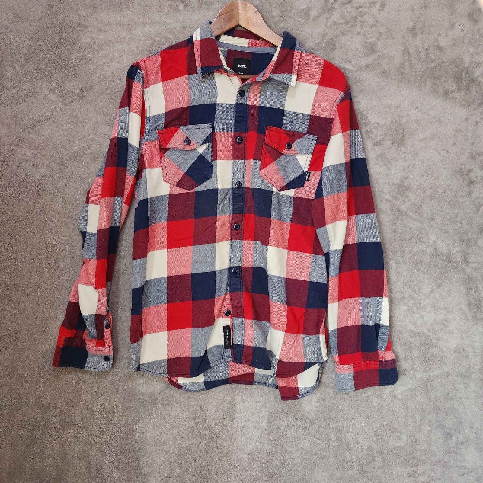 Vans Vans Men's M Red Black Buffalo Plaid Shirt Size US M / EU 48-50 / 2 - 2 Thumbnail