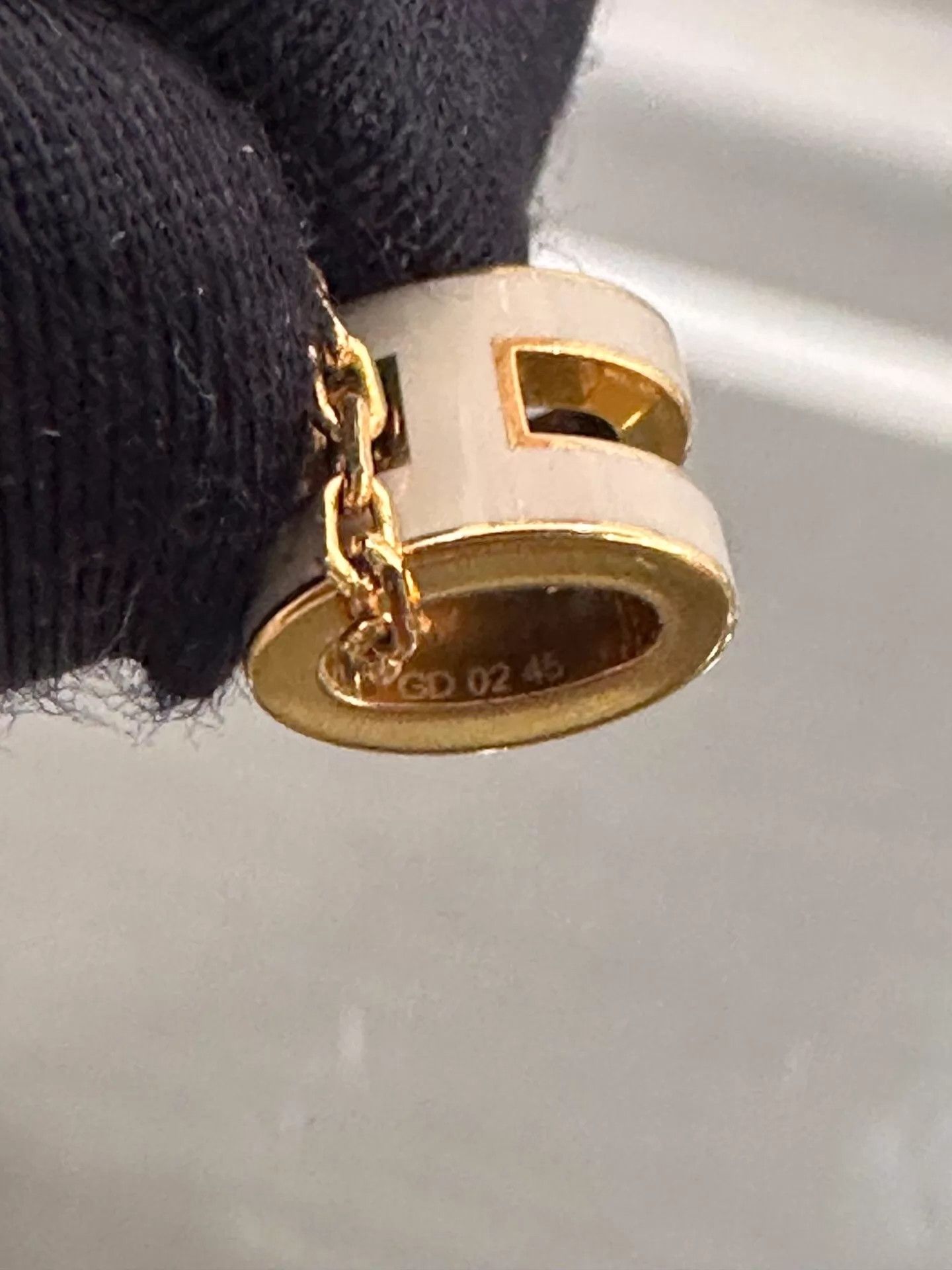 Hermes Hermes Pop H Enamel H Logo Mini Necklace 40cm Milk Tea Size ONE SIZE - 7 Thumbnail