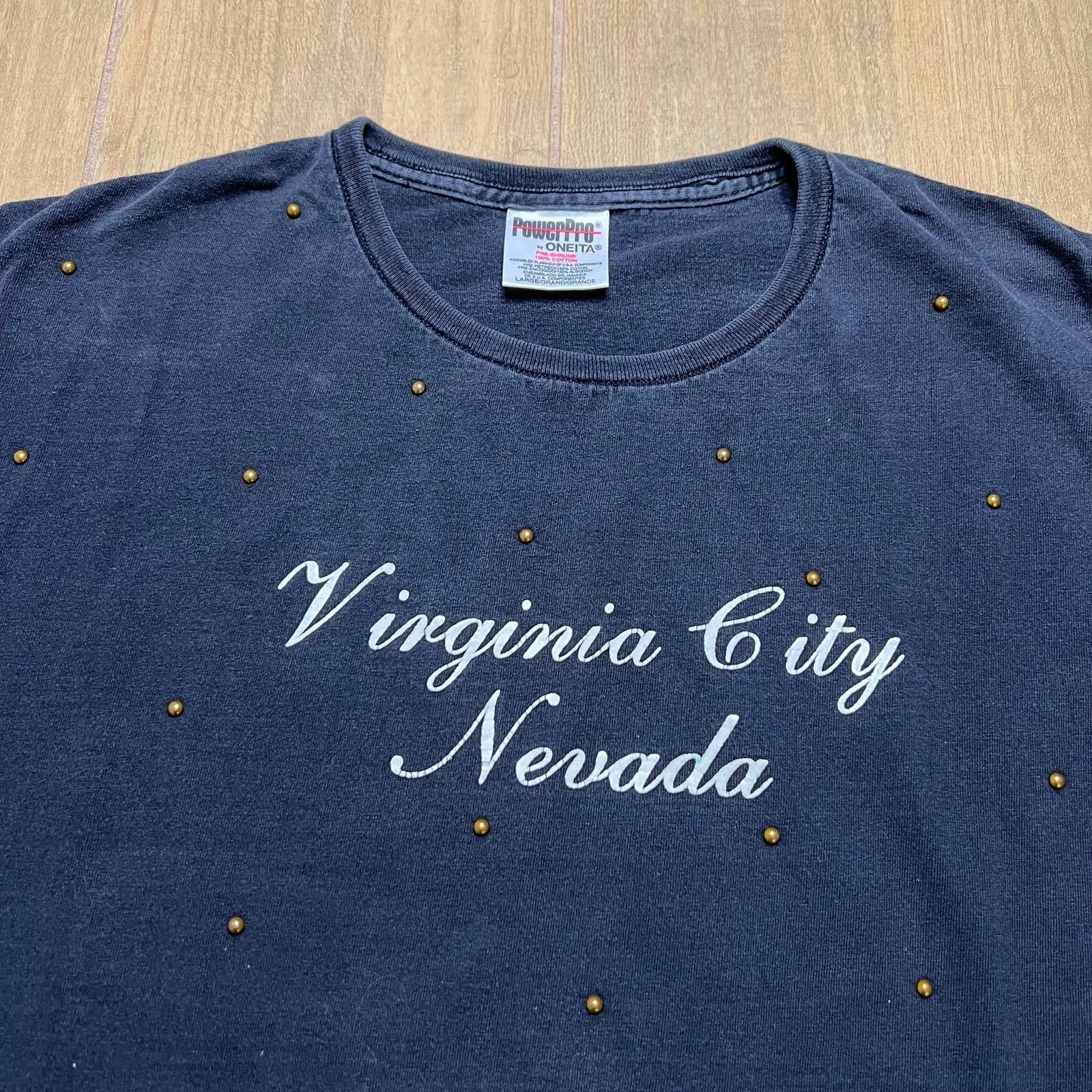Vintage Vintage 90s Virginia City Nevada gold stud details Sz L Y2K Size US L / EU 52-54 / 3 - 2 Thumbnail