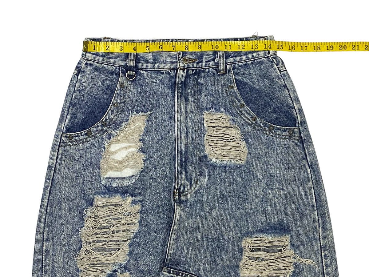 Japanese Brand Super Lovers Ripped Distressed Drop Crotch Baggy Jeans Size 28" / US 6 / IT 42 - 13 Thumbnail