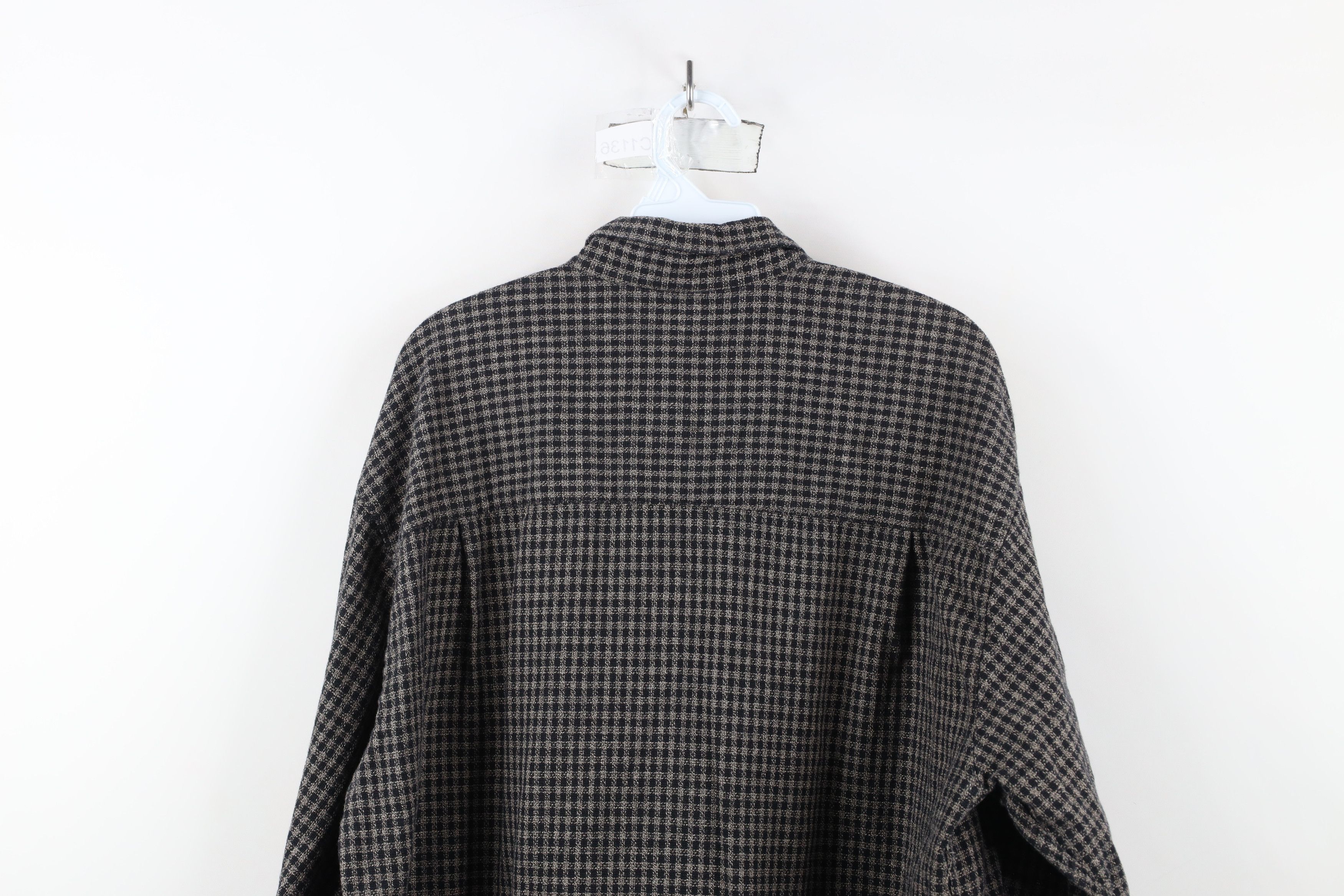 Vintage Vintage 90s Streetwear Fit Tweed Button Down Shirt Cotton Size US L / EU 52-54 / 3 - 10 Thumbnail