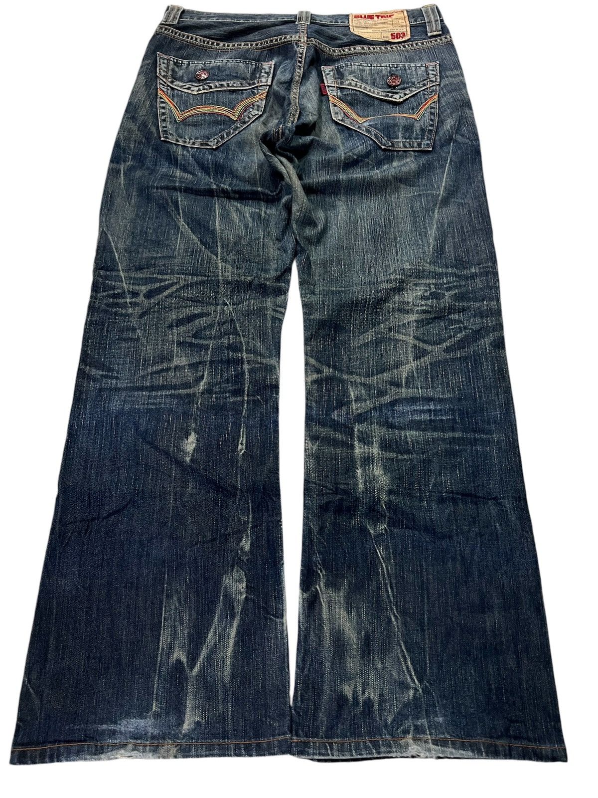 Edwin × If Six Was Nine × Le Grande Bleu (L.G.B.) 💥FLARE💥VINTAGE EDWIN 503 BLUE TRIP FLARE JEANS RARE Size US 32 / EU 48 - 2 Thumbnail
