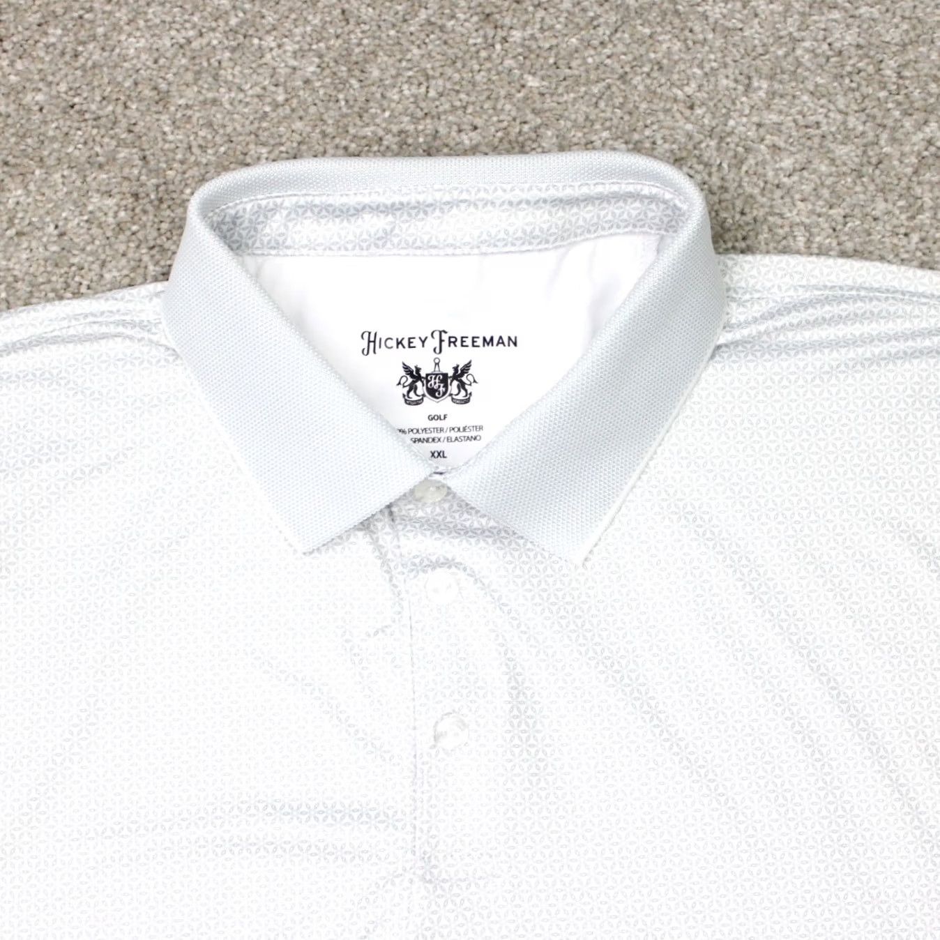 Vintage Hickey Freeman Polo Shirt Mens 2XL Gray Short Sleeve Geometric Stretch Athletic Casual Golf Polo Shirt Mens XXL Gray Size US XXL / EU 58 / 5 - 6 Thumbnail