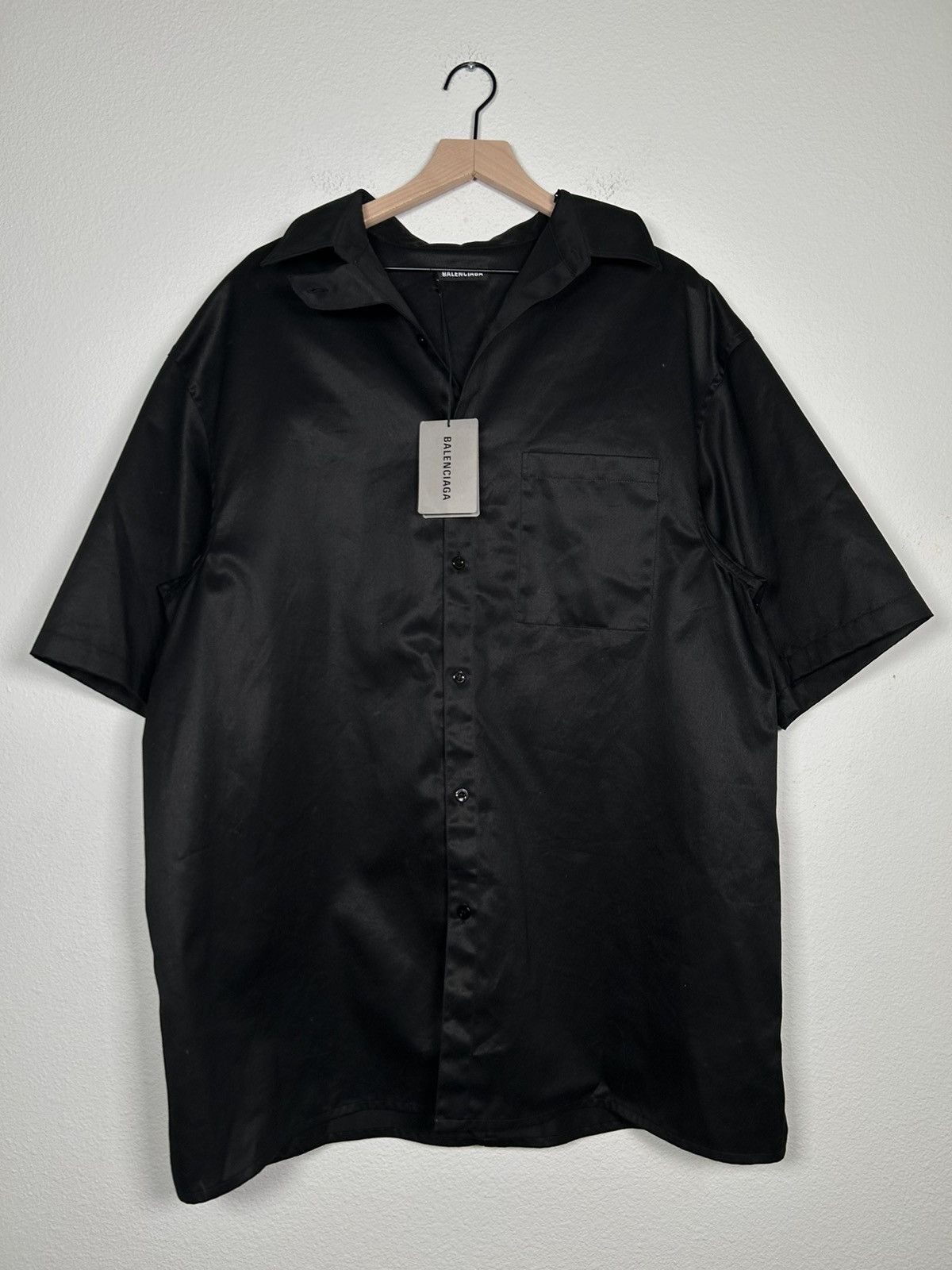 Balenciaga FW18 Heavy Metal Embroidered Oversized Camp Shirt Size US L / EU 52-54 / 3 - 3 Thumbnail