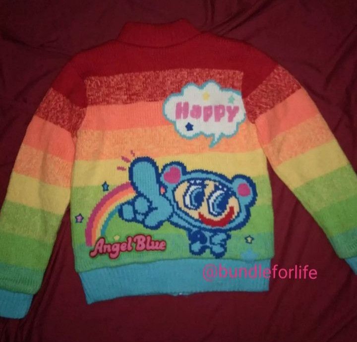Angel Blue RARE Angel Blue 🎌🌈 Reversible knit sweater Size ONE SIZE - 4 Thumbnail