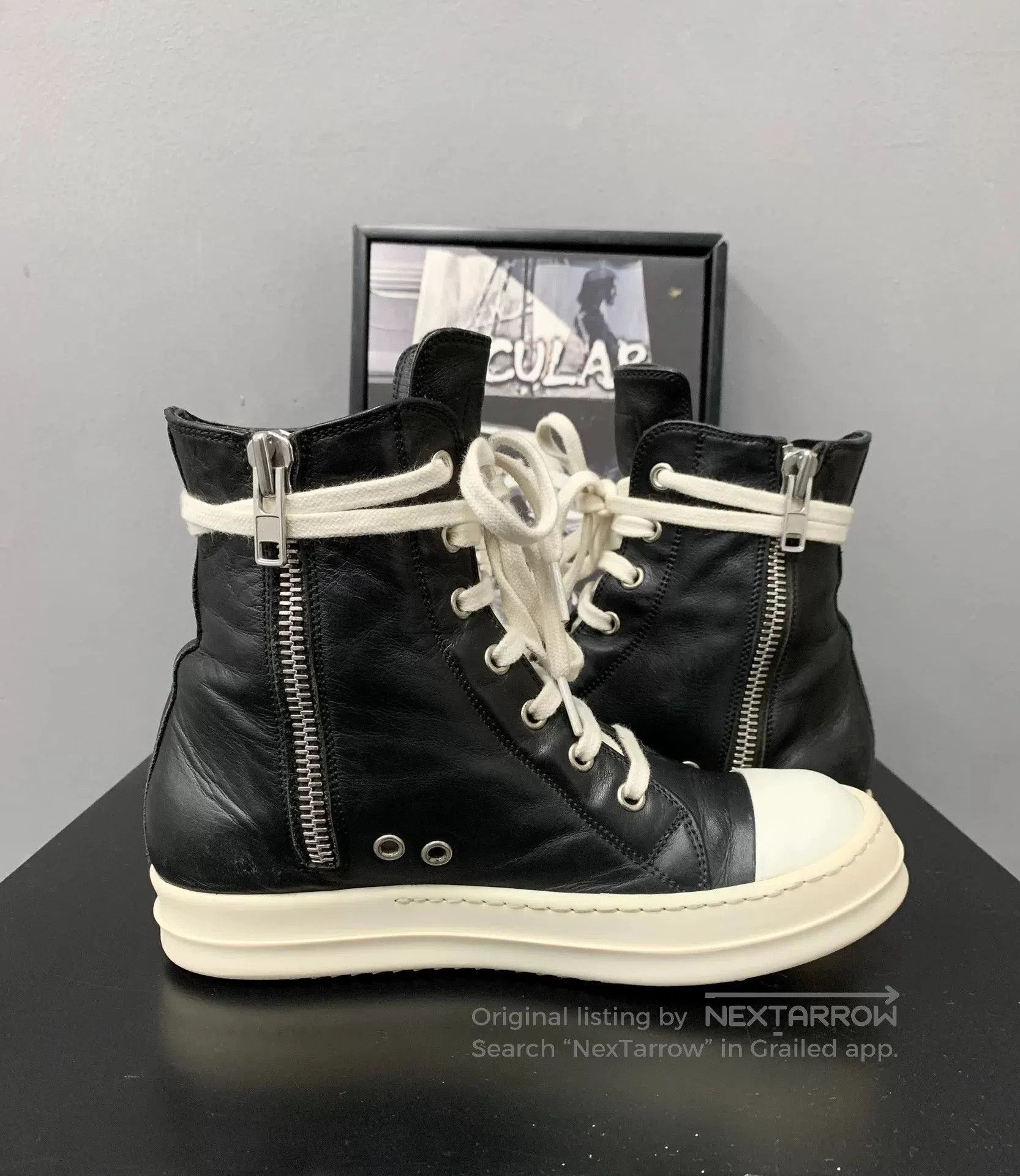 Rick Owens rick owens black and white high. Size US 5.5 / EU 38 - 5 Thumbnail