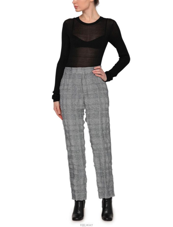 Undercover Undercover High Rise Houndstooth Trousers Gray Size 31" - 5 Thumbnail