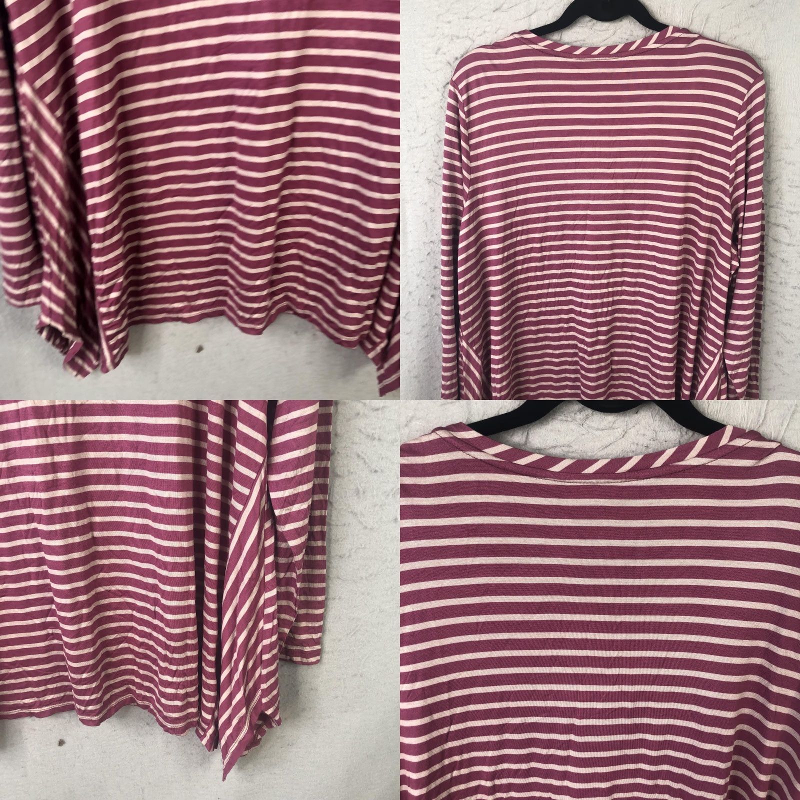 Vintage Logo Lori Goldstein Shirt Womens XL Purple Striped Tunic Athleisure Comfy Size XL / US 12-14 / IT 48-50 - 9 Thumbnail
