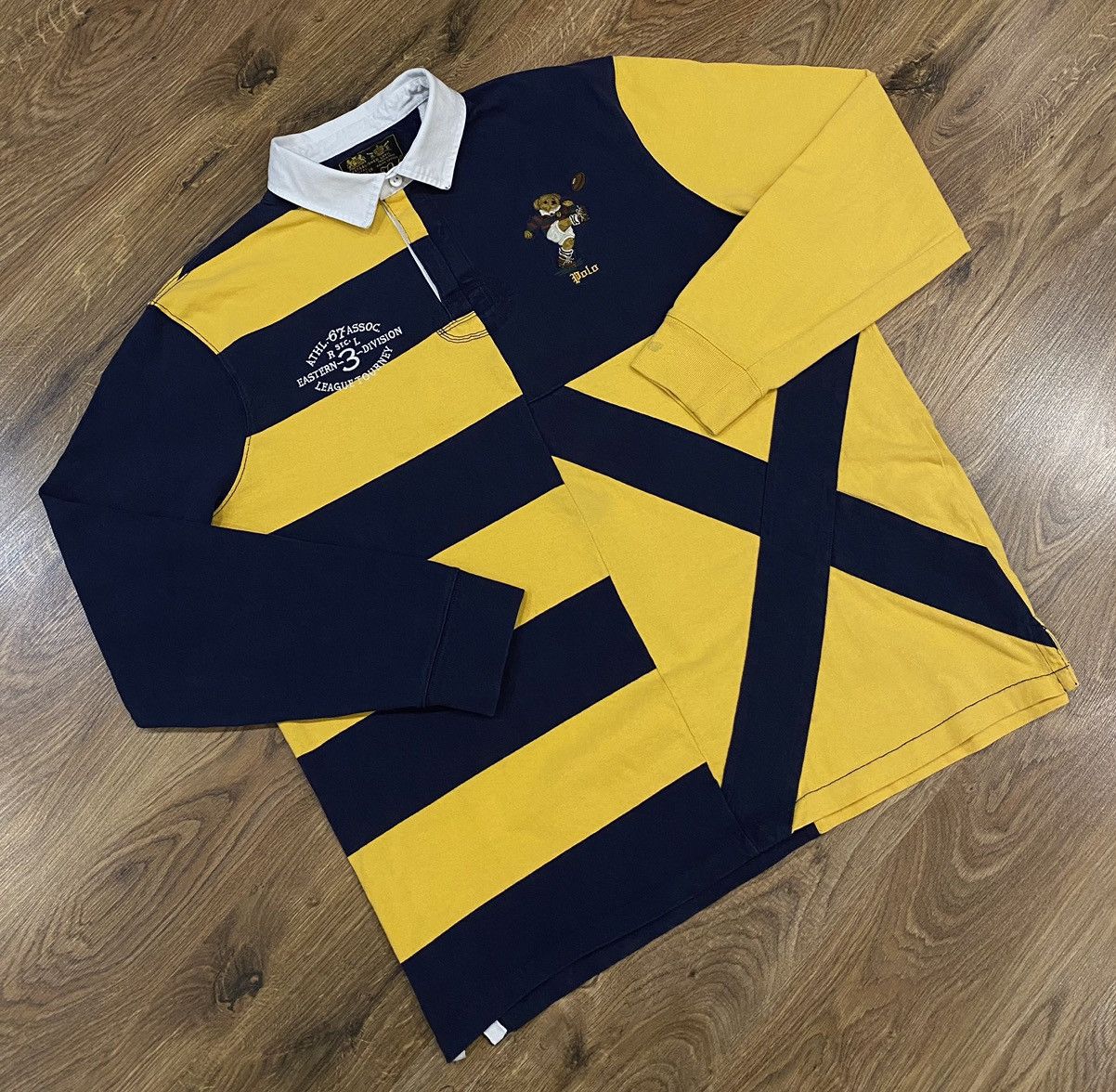Polo Ralph Lauren Polo Ralph Lauren Polo Bear Rugby L/S x Vintage x Streetwear Size US XL / EU 56 / 4 - 2 Thumbnail
