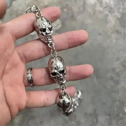 Jewelry Men's Waist Key Chain Skull Head Metal Vintage Size ONE SIZE - 3 Thumbnail