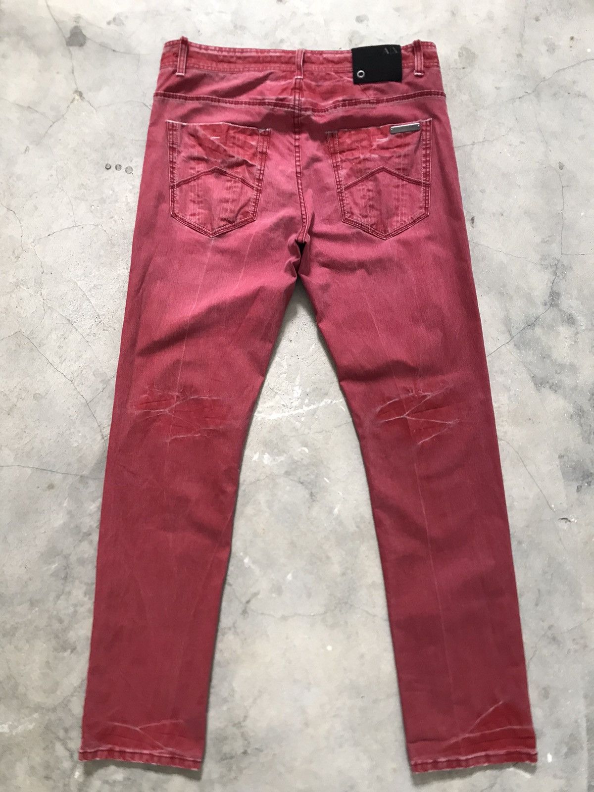 Armani Exchange Armani Exchange AX Rubra Red Distressed Denim Jeans Size US 33 - 9 Thumbnail