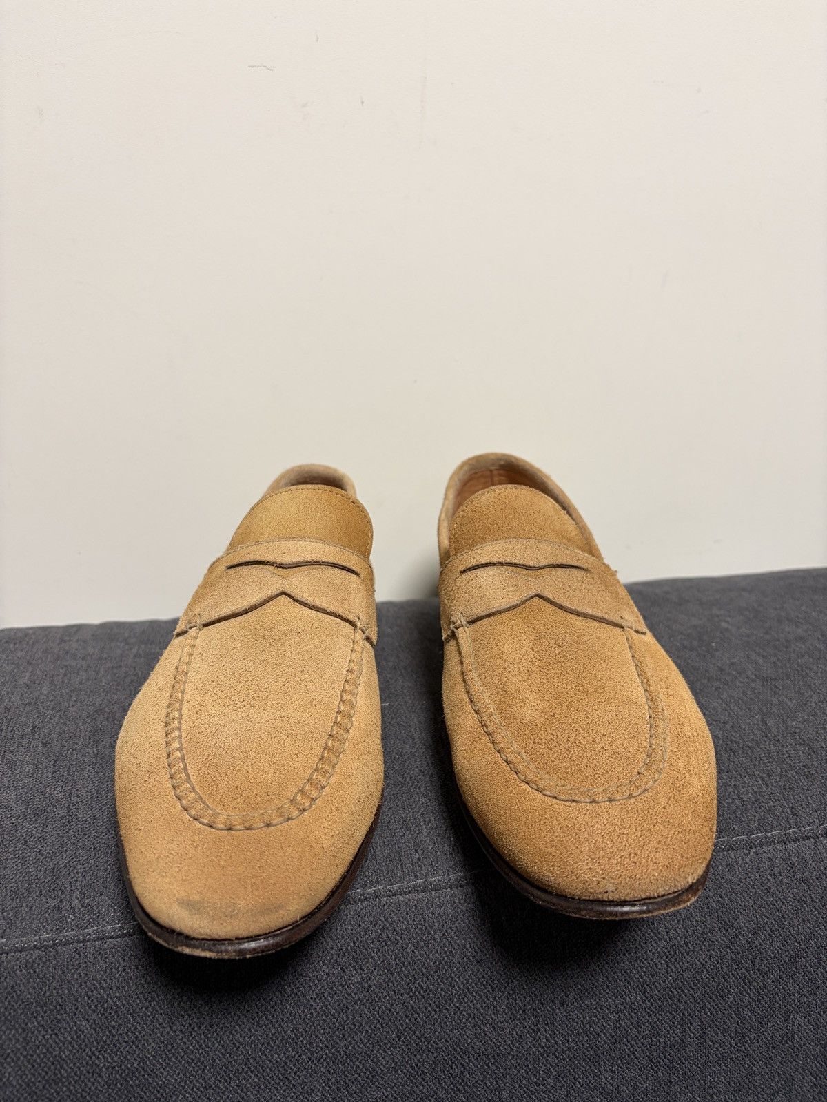 Santoni Santoni Suede Beige Loafers Size US 6.5 / EU 39-40 - 6 Thumbnail