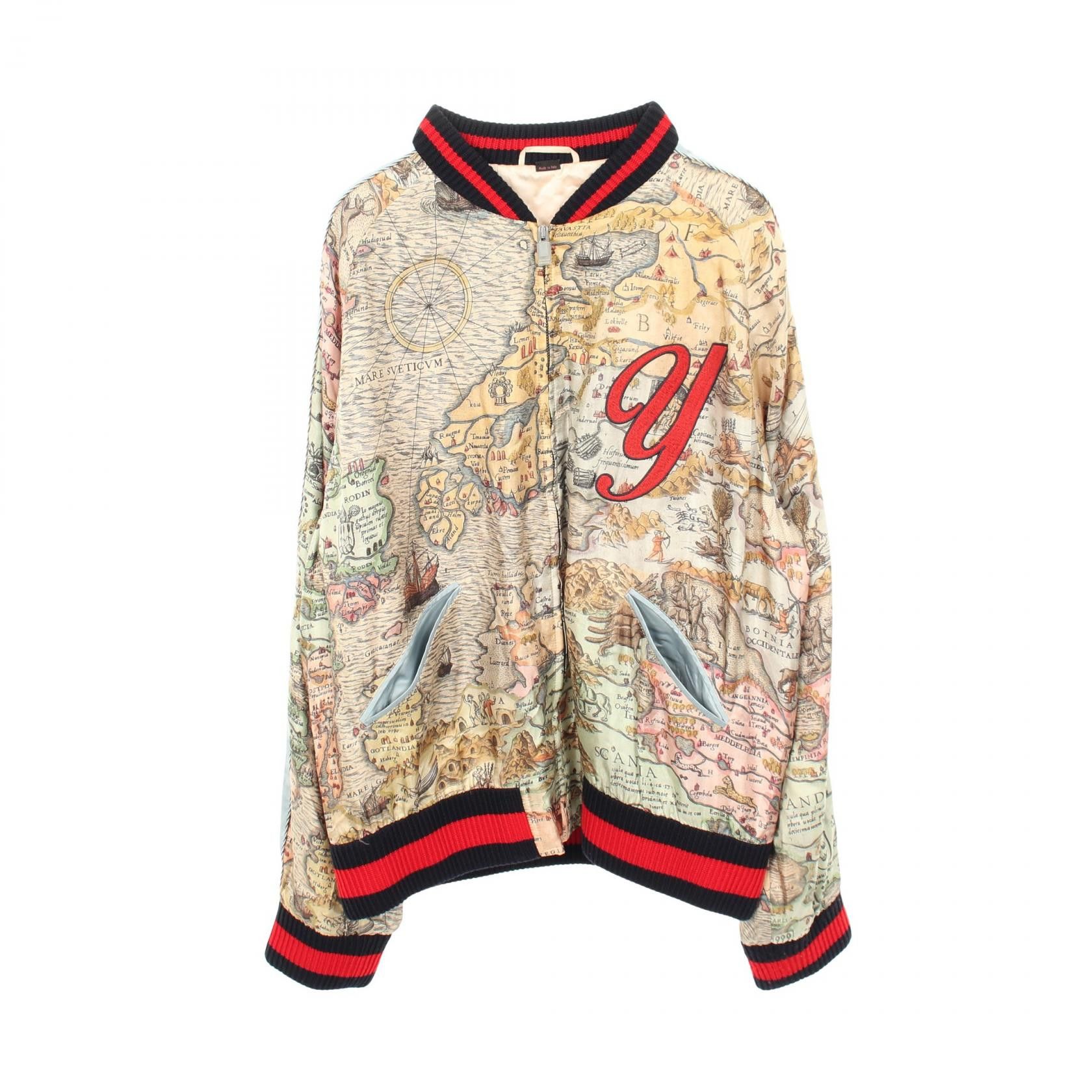 Gucci Gucci Gucci DIY Map Silk Jacket Textile Outerwear DUTY FREE for USA Size ONE SIZE - 1 Thumbnail