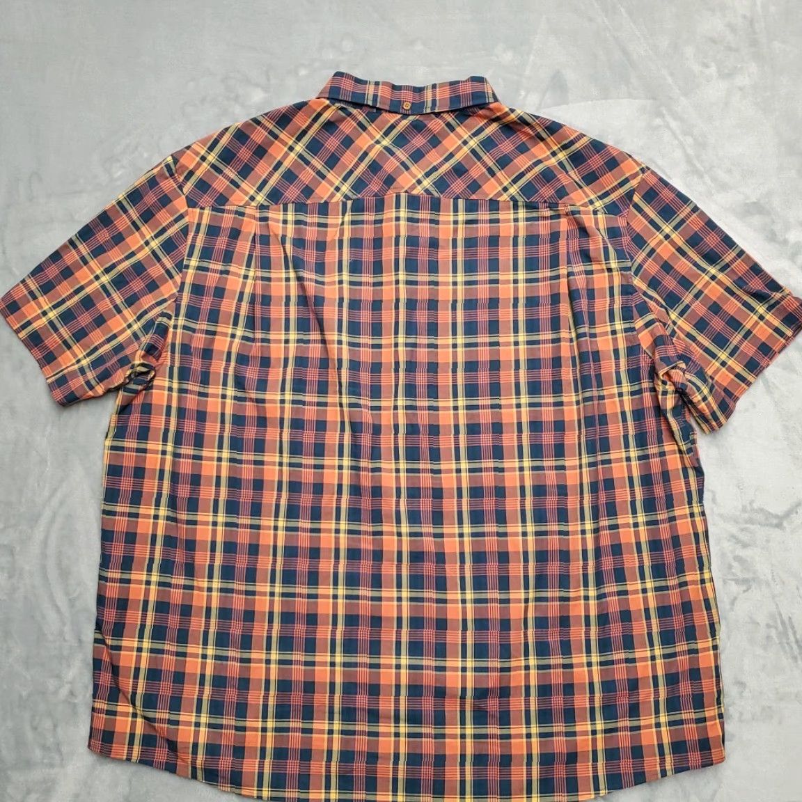 Duluth Trading Company Duluth Trading Shirt Mens XXL Orange Plaid Untucked Slight Stretch Short Sleeve Button-Up Casual Mens Size US XXL / EU 58 / 5 - 6 Thumbnail
