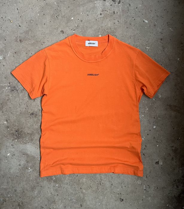 Ambush Design Ambush Classic XL Logo Orange T Shirt Grailed