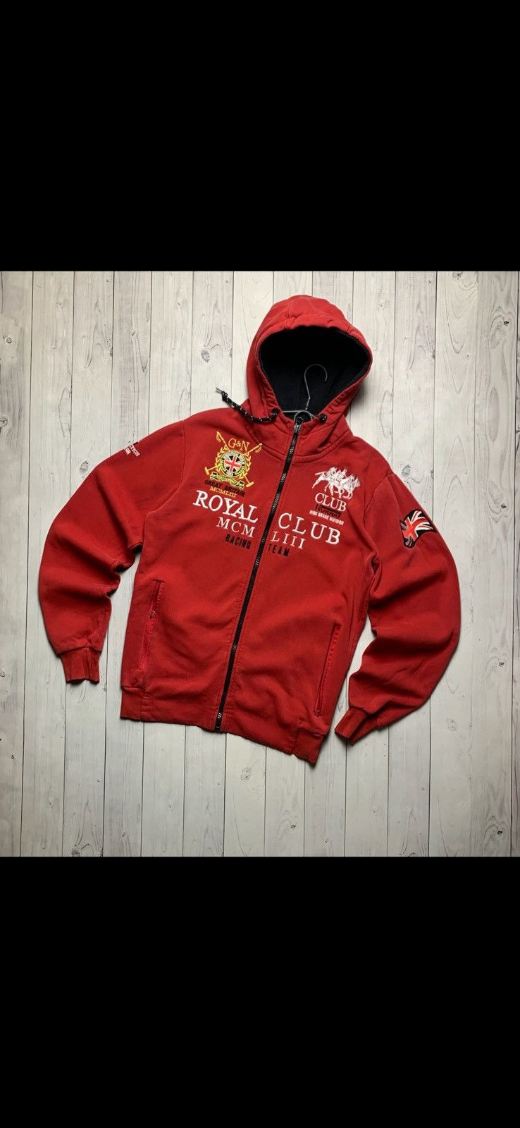 Vintage Vintage polo Royal Club zip hoodie size L red big logo Size US L / EU 52-54 / 3 - 1 Thumbnail