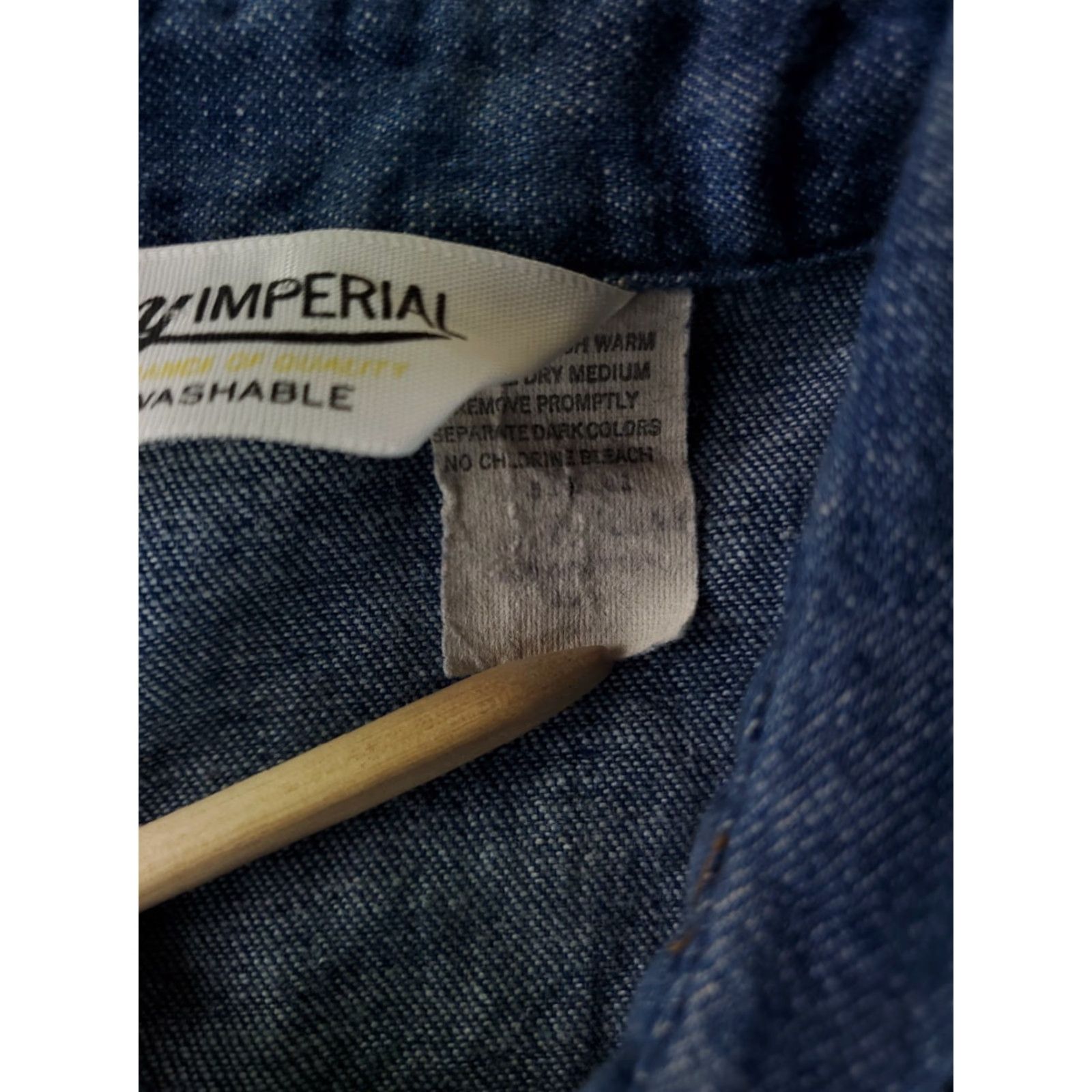 Imperial VINTAGE Key Imperial Shirt Denim Pearl Snap VTG Blue Long Sleeve Mens XL Long Size US XL / EU 56 / 4 - 4 Thumbnail