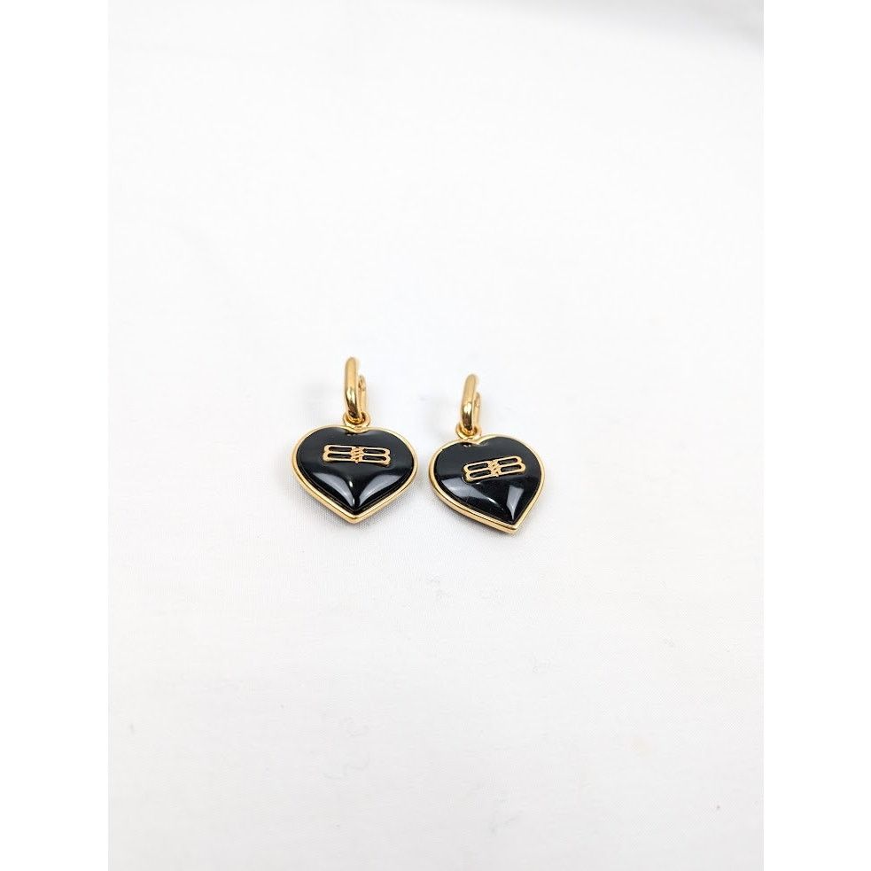 Balenciaga o1rshd1 Q:2 / Size: OS / Heart Earrings In Black Size ONE SIZE - 3 Thumbnail