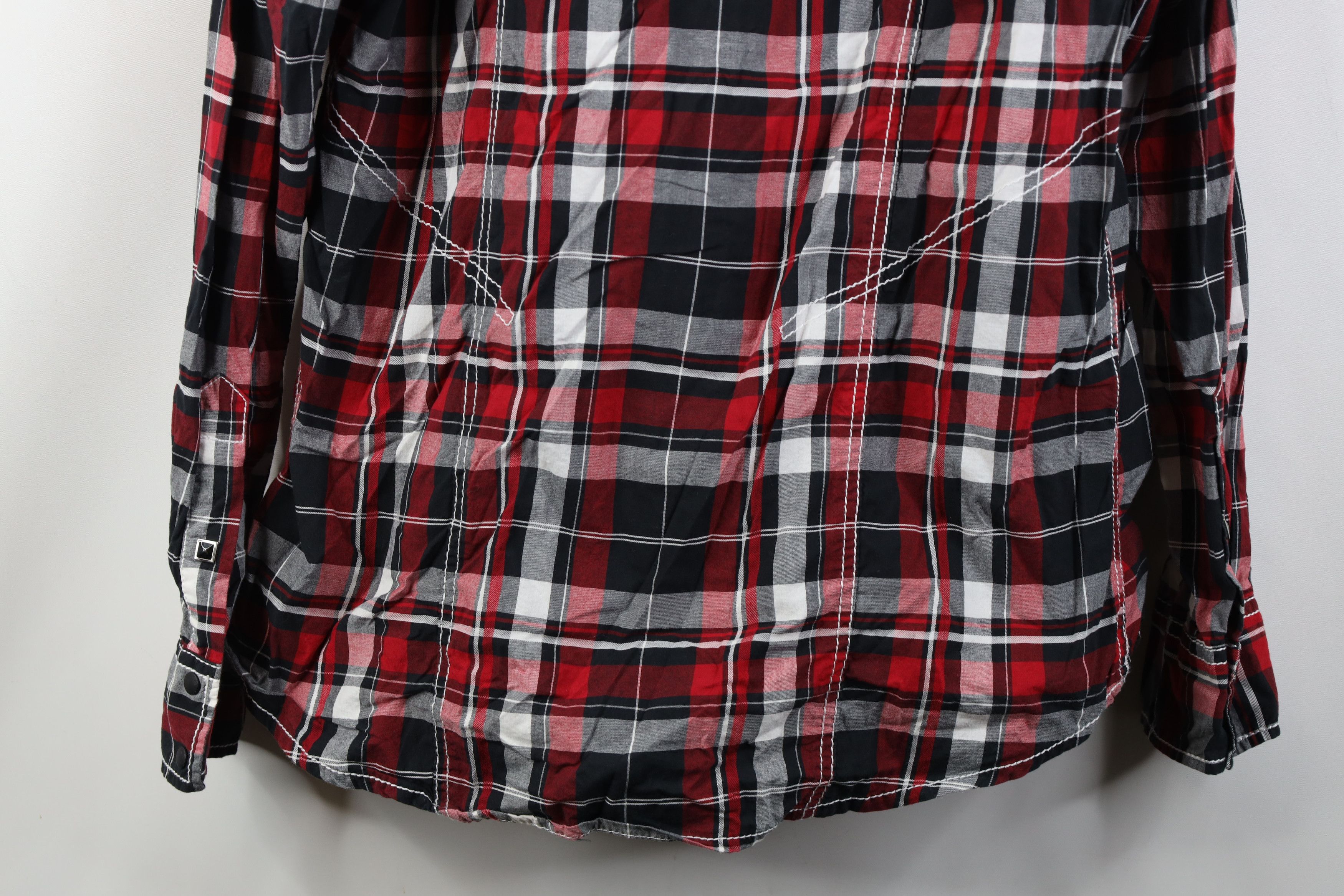 Vintage Buckle BKE Black Fit Thick Stitch Snap Button Shirt Plaid Size US L / EU 52-54 / 3 - 16 Thumbnail