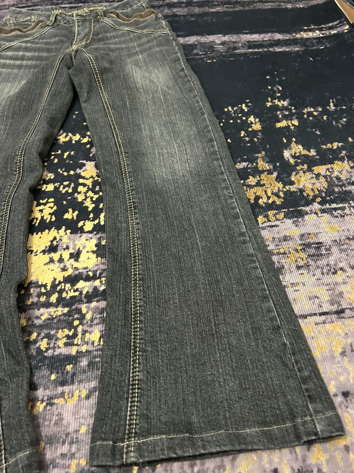 Japanese Brand 🔥🇯🇵 MASAKIMATSUSHIMA Japan Leather Pocket Flare Jeans Size US 27 - 8 Thumbnail