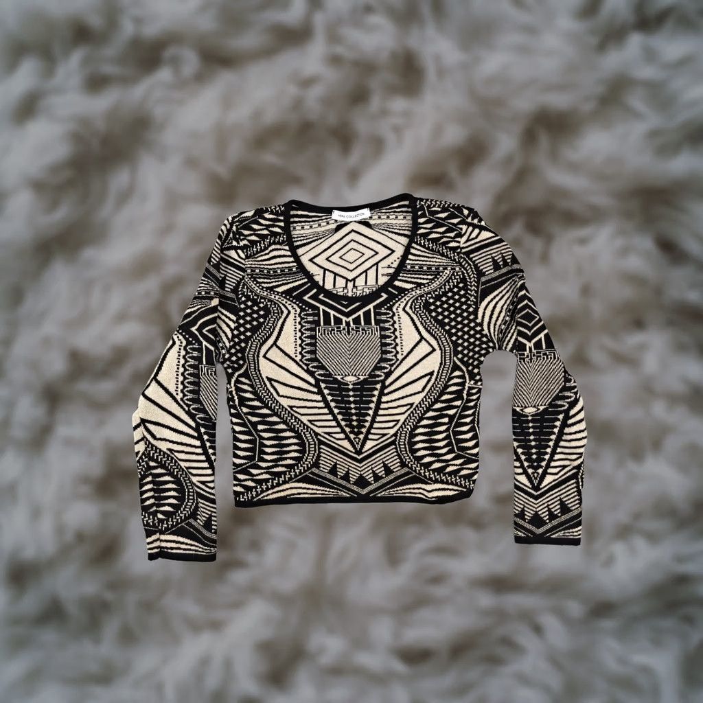 Vintage VINTAGE Hera Collection Sweater Womens L Black Aztec Tribal Crop Pullover Geometric Knit Size L / US 10 / IT 46 - 1 Thumbnail