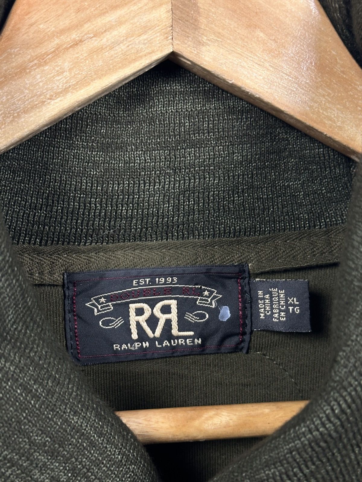 RRL Ralph Lauren RRL Ralph Lauren Khaki Quilted Shawl Collar Sweatshirt Size US XL / EU 56 / 4 - 22 Thumbnail