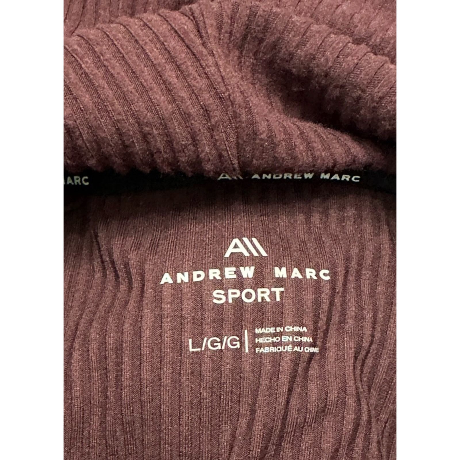 Andrew Marc Andrew Marc Sport Turtle Neck Zipper Ribbed Burgundy L NWT Size L / US 10 / IT 46 - 10 Thumbnail