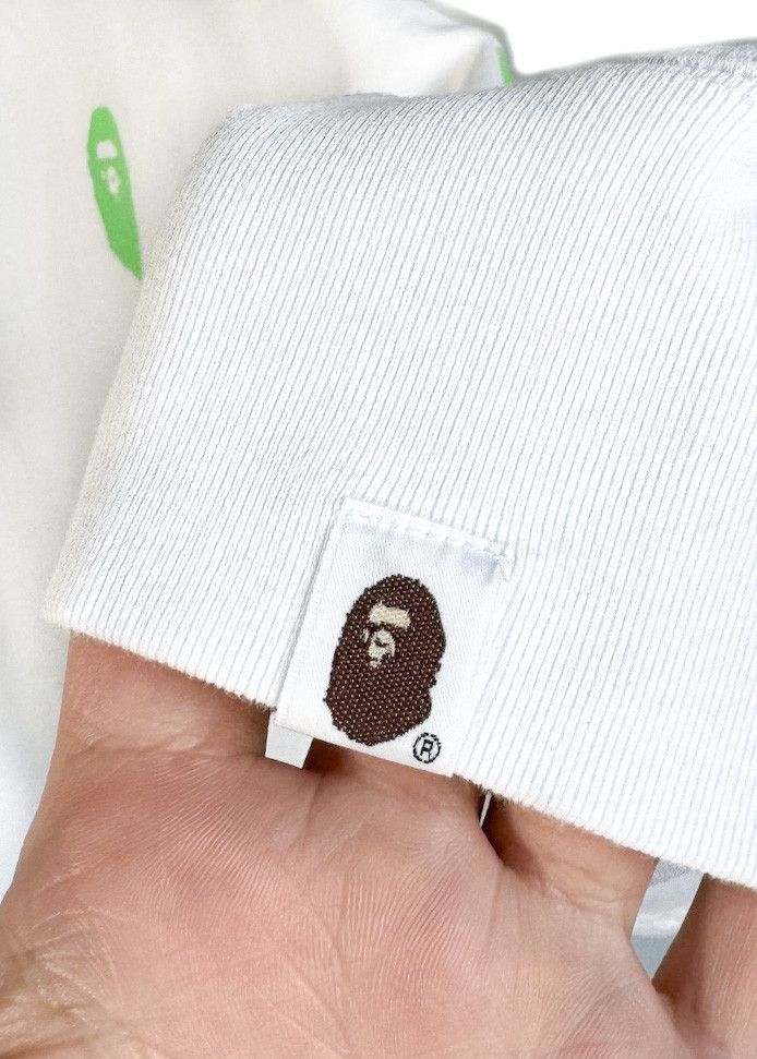 Bape Bape White Sweatshirt with Fluo Green Logo Size US XL / EU 56 / 4 - 6 Thumbnail