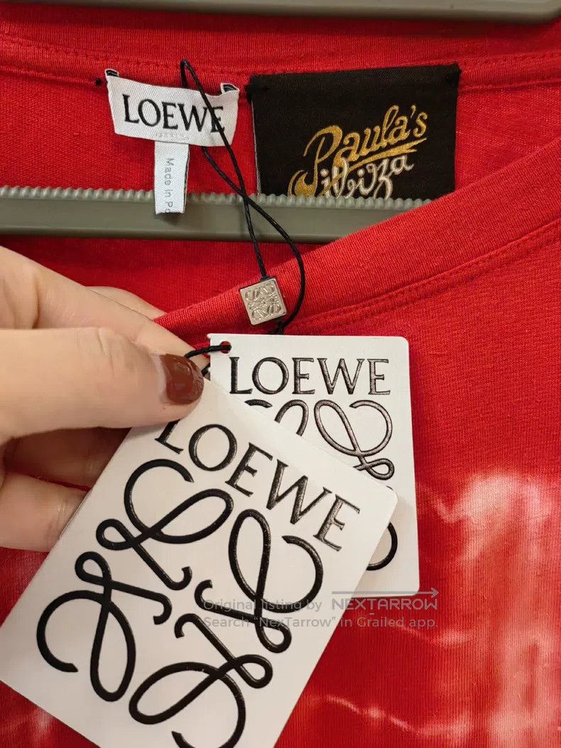 Loewe Loewe Red and White Tie-Dye Long Sleeve Silk T-Shirt, Size Size XL / US 12-14 / IT 48-50 - 2 Thumbnail