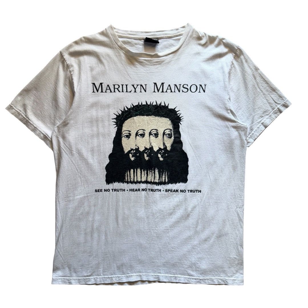Vintage Vintage Marilyn Manson Believe T-Shirt Size US XL / EU 56 / 4 - 1 Thumbnail