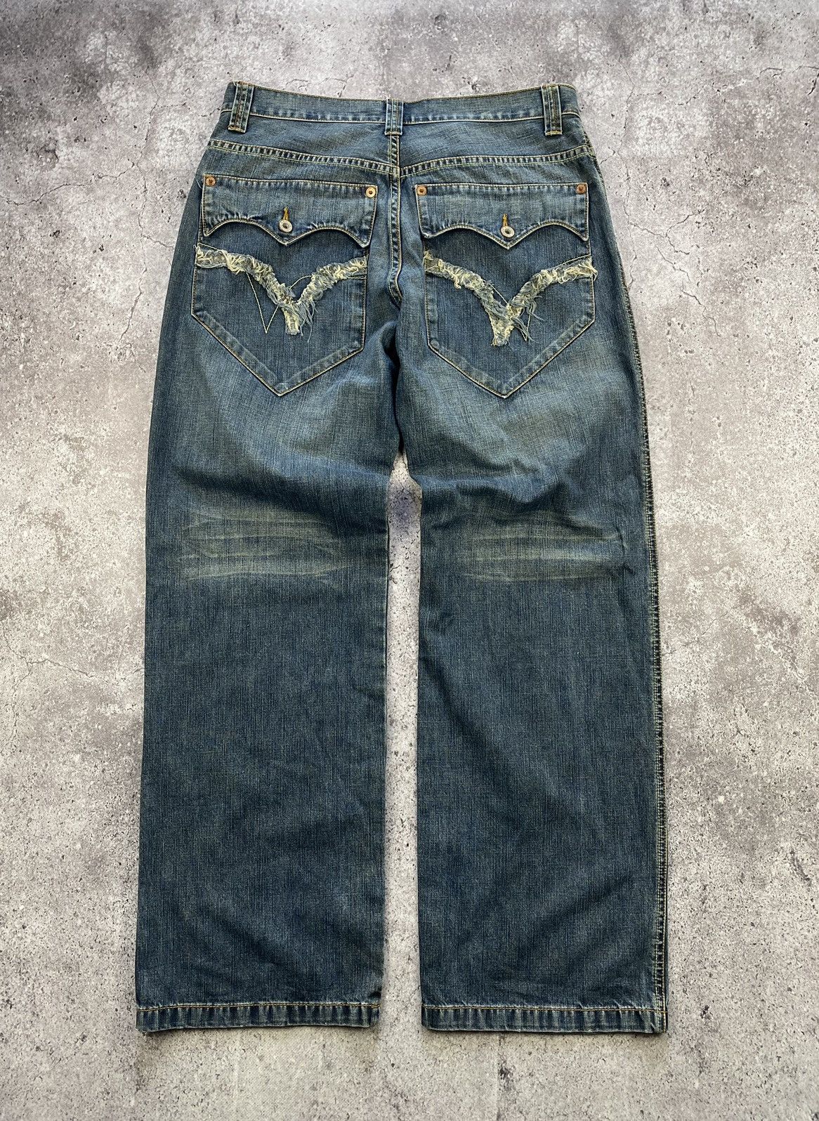 If Six Was Nine × Japanese Brand Rick Owens Junya Watanabe Style Baggy Button Denim Pants Size US 34 / EU 50 - 6 Thumbnail