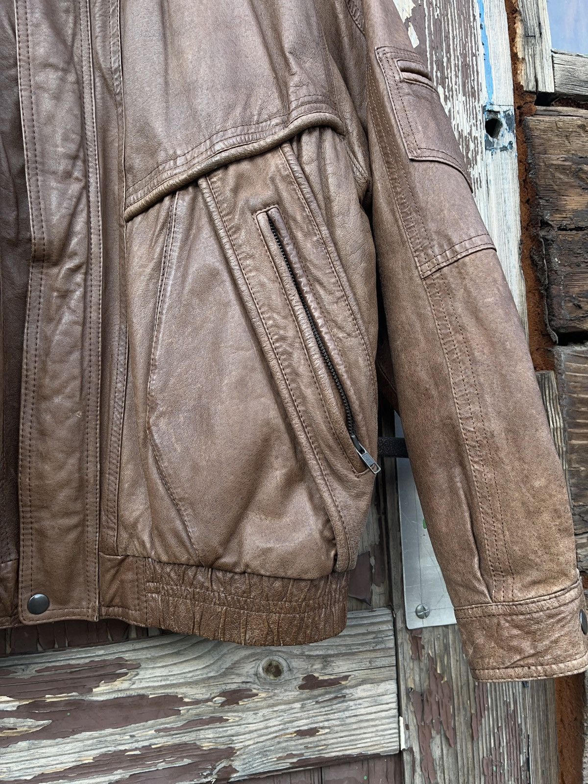 Other Vintage Archival Brown Leather Jacket Avant Garde Size US M / EU 48-50 / 2 - 8 Thumbnail